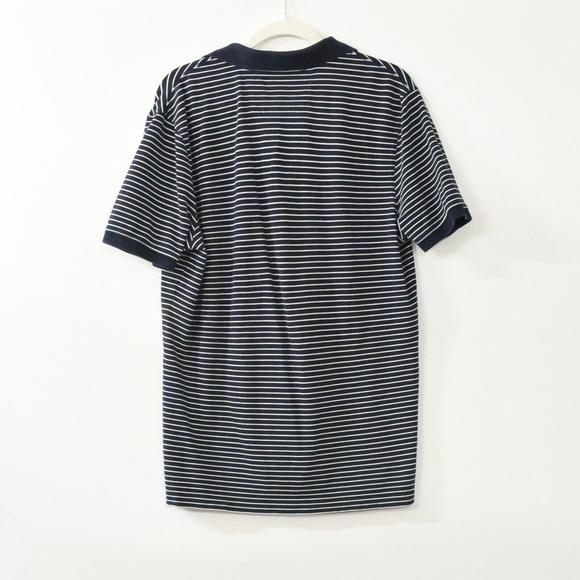 Banana Republic Mens Dark Blue White Striped Polo Shirt Collared Cotton Size L - Picture 4 of 4